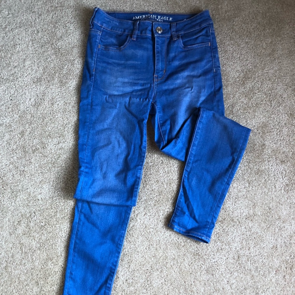 Snazzy Blue American Eagle High Waisted Jeggings